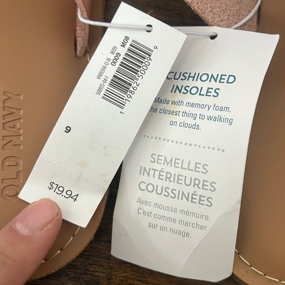 🦋 Old Navy Women's Blush Sandals Slide On Neutral Casual Summer 9 - Picture 2 of 5